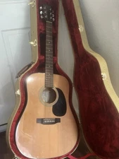 Recording King RD-10 Solid Dreadnought Acoustic Guitar W/ Hard Case Clean