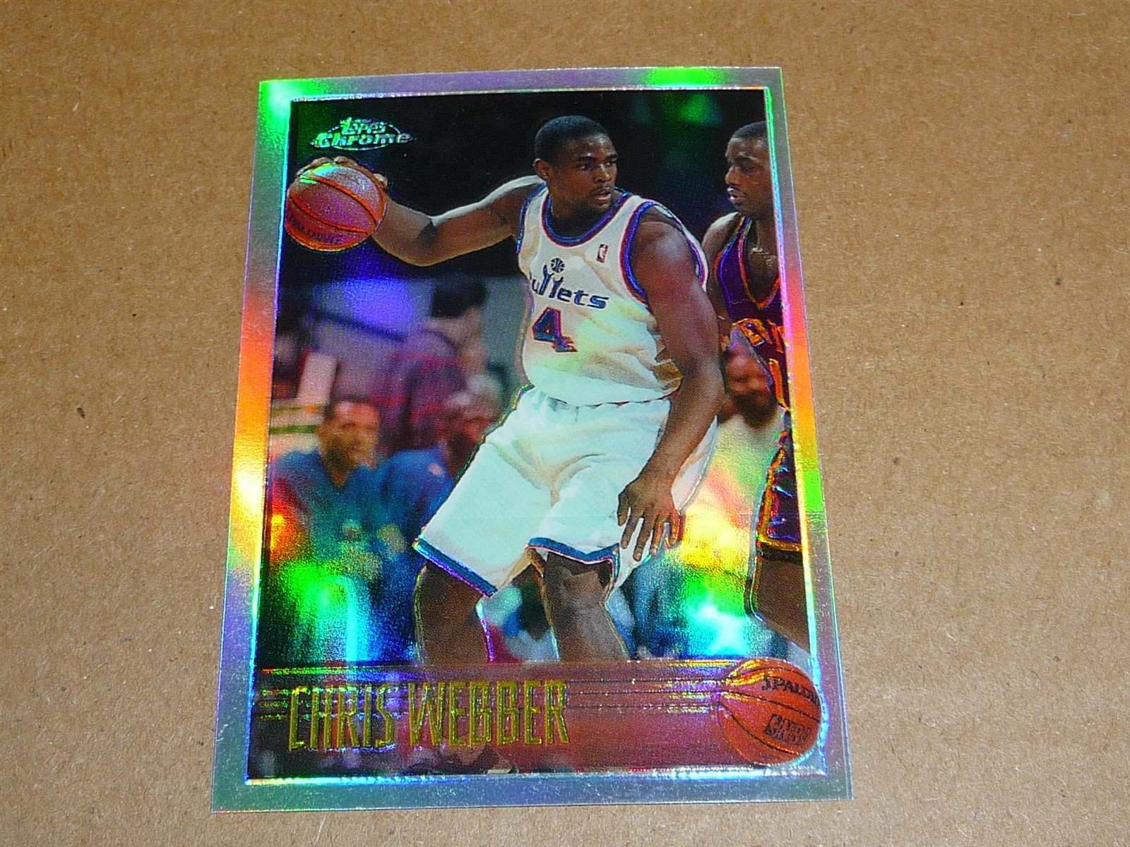 1996/97 Topps Chrome CHRIS WEBBER REFRACTOR PARALLEL BULLETS WIZARDS #4 K1232