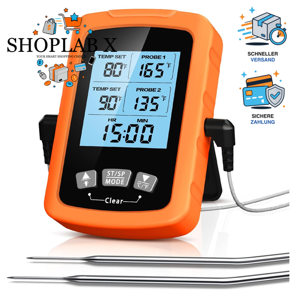 Fleischthermometer Digital Schnell PräZise Ablesbar FüR Grillen Kochen Backen-image
