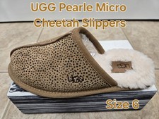 Ugg Pearle Micro Cheetah Slippers, Brown, Size 6
