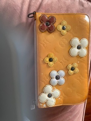 Louis Vuitton LV Accessory Pouch Flower Lexington Orange Vernis