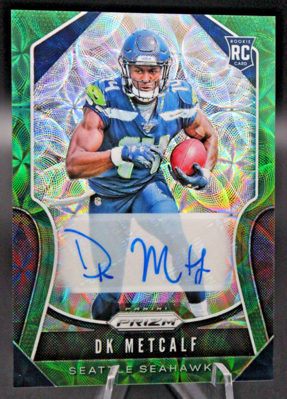 2019 Panini Prizm Rookies Green Scope 52/75 DK Metcalf #343 Rookie Auto RC