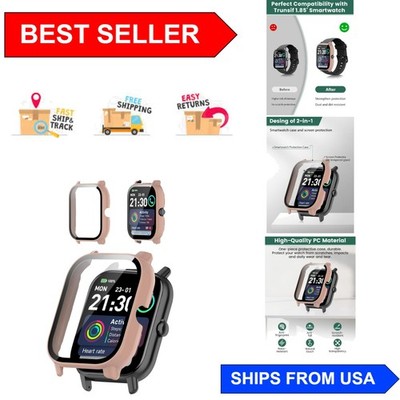 Elegant Shockproof Smartwatch Case - 9H Glass & Full Coverage for Trunsif 1.85''