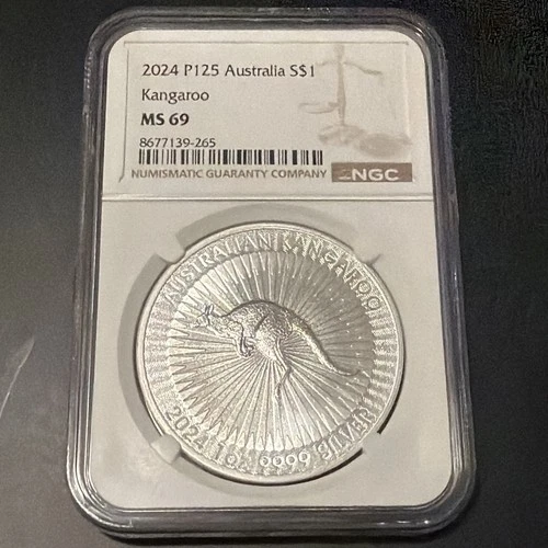 2024 P125 Australia $1 Silver Kangaroo 1 oz NGC MS-69