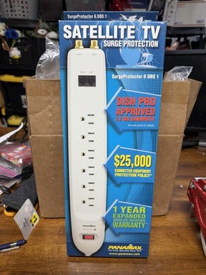 Panamax New 6 Outlet Surge Protector DBS1 Solid State Satellite Phone Protection