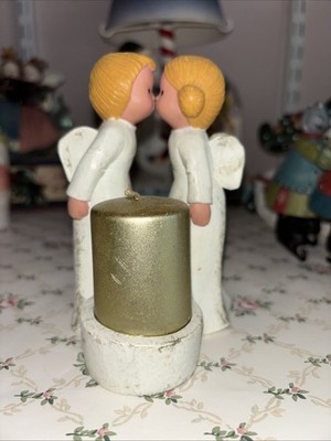 Kissing Angels Figurine Tea Lite Candle Holder Candle NOT Included No Preowned