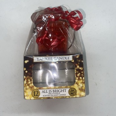 Yankee Candle All Is Bright 12 Duftteelichter mit Halter kostenloser Versand UK