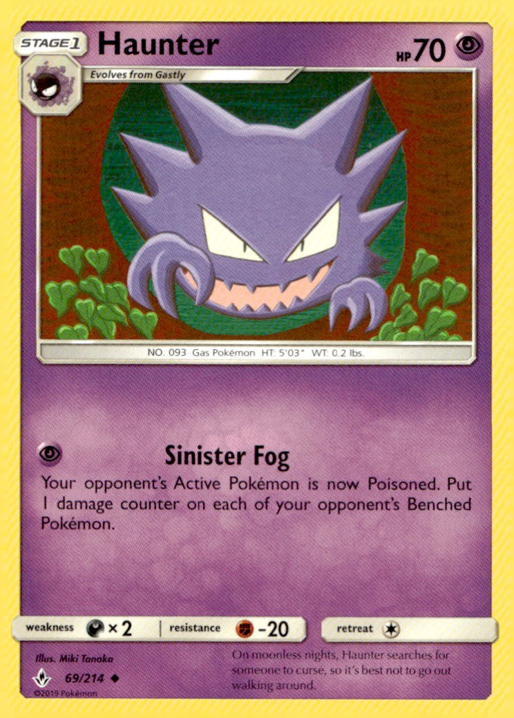 Haunter 69/214 Uncommon Unbroken Bonds Pokemon Lightly Played
