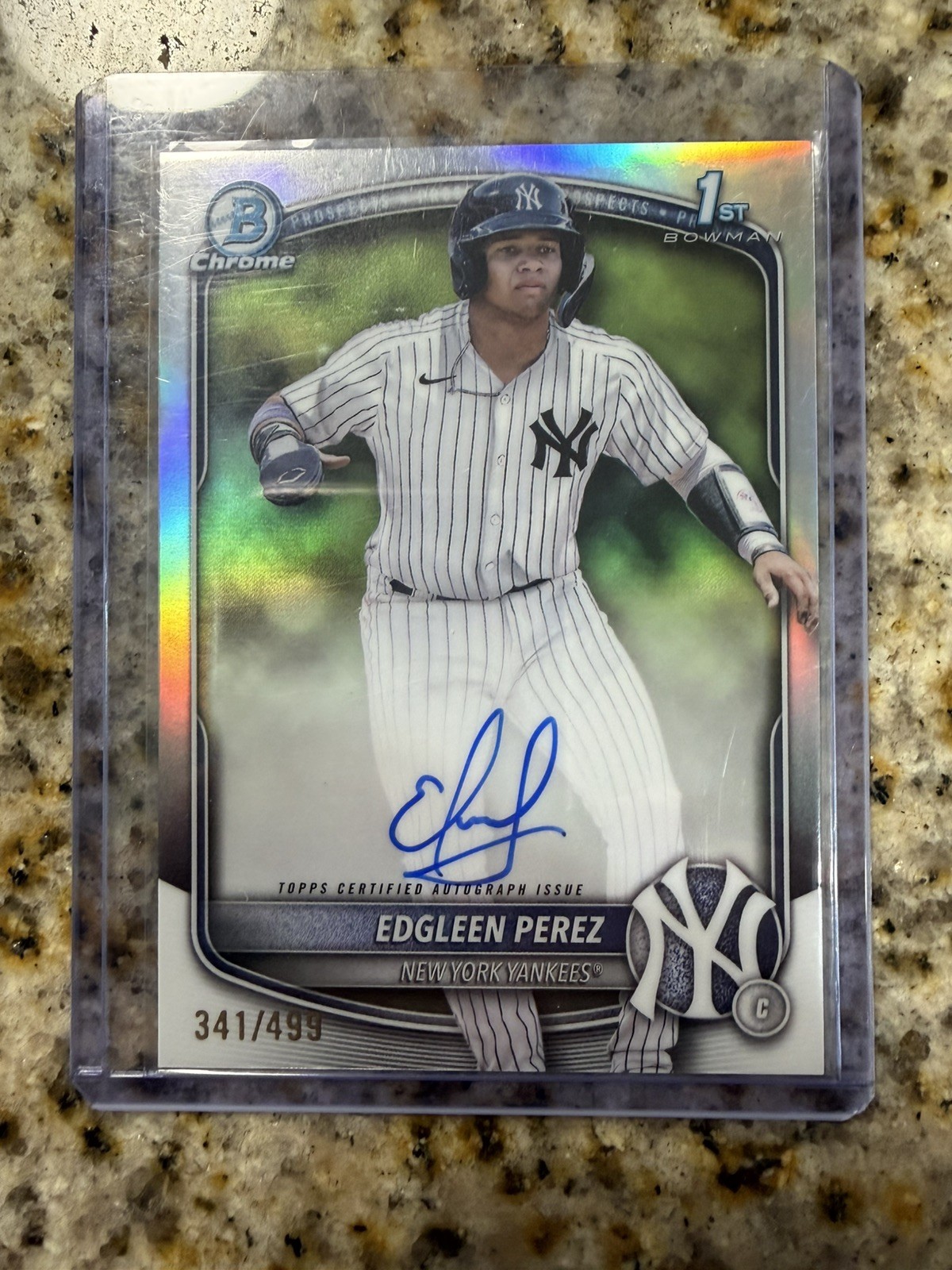 2025 Bowman Chrome Prospect Refractor EDGLEEN PEREZ Auto /499 #CPA-EPZ Yankees