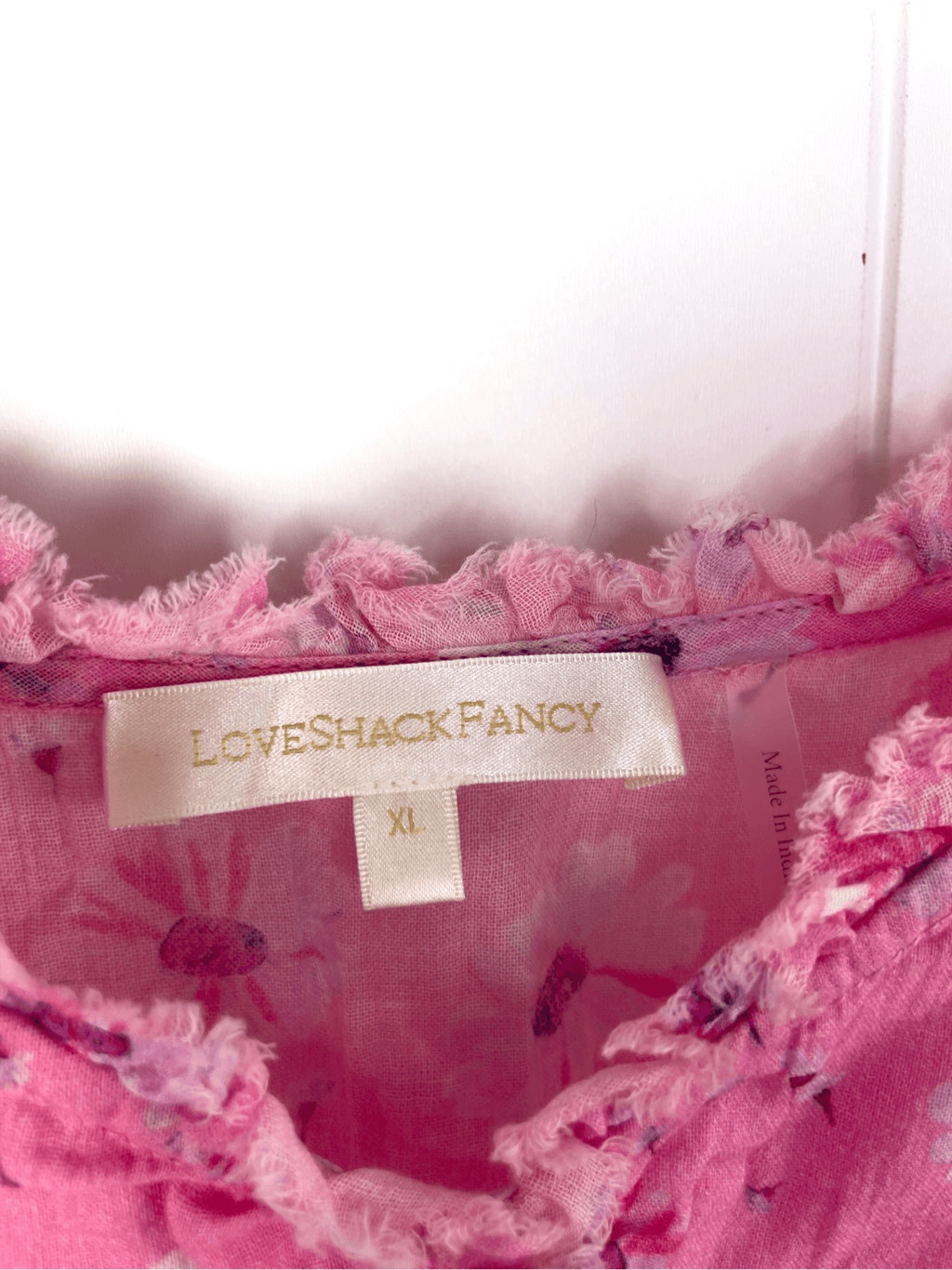 LoveShackFancy Norelli Printed Ruffled Dress Pink… - image 4