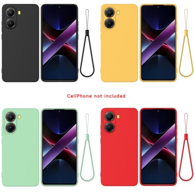 Soft-Touch Silicone Phone Case with Lanyard for Xiaomi Poco X7 Pro,Enhanced Grip