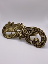 Vintage Victorian Brass Scroll Curtain Tie Back Brass Coat Hook Towel Hook