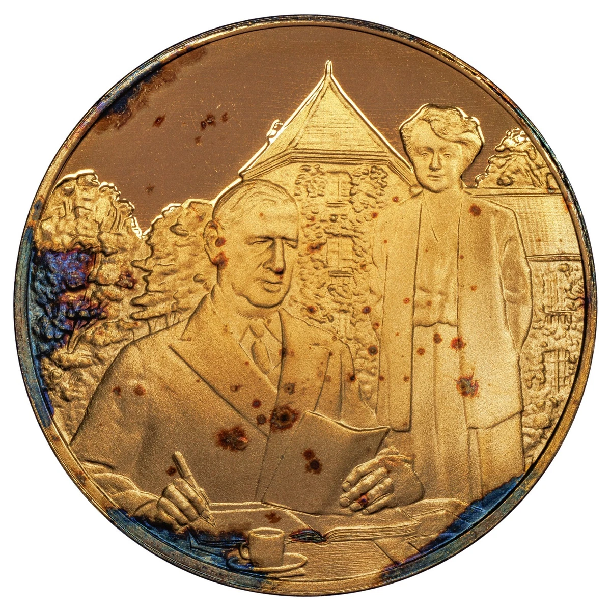 Médaille Général De Gaulle 1945 Par RIVAUD - En Bronze, époque XXème Siècle, Collection Militaire