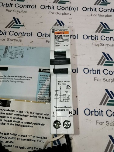 LOT 3PCS Merlin Gerin C60HC6R100 miniature circuit breaker -C60H RCBO - Picture 3 of 4
