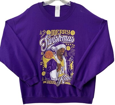 Kobe Bryant  Merry Swish-mas  Holiday Sweatshirt Rarely Used Purple Vintage XL
