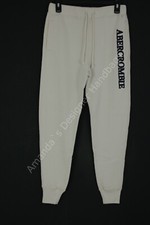 Abercrombie Fitch Mens Small Sweatpants Drawstring Beige NWT