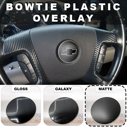 Matte Black Steering Wheel PLASTIC Overlay Bowtie For 09-2013 Traverse NOT VINYL