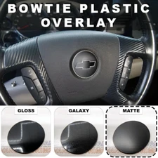 Matte Black Steering Wheel PLASTIC Overlay Bowtie For 09-2013 Traverse NOT VINYL