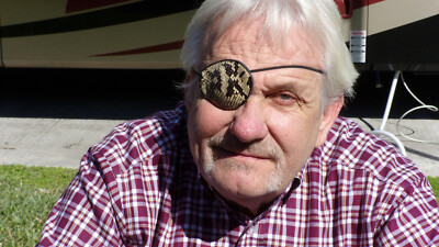 World's Best Eye Patch Leather Brown Python, Replaceable Elastic, Hand Made