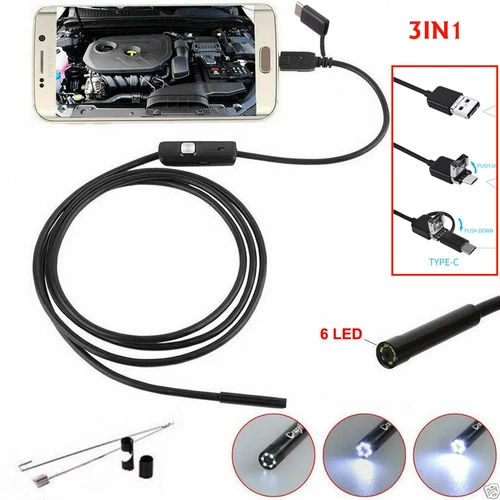 Megapixels HD USB Endoscope Type-C Borescope Inspection Camera For Samsung S21 +