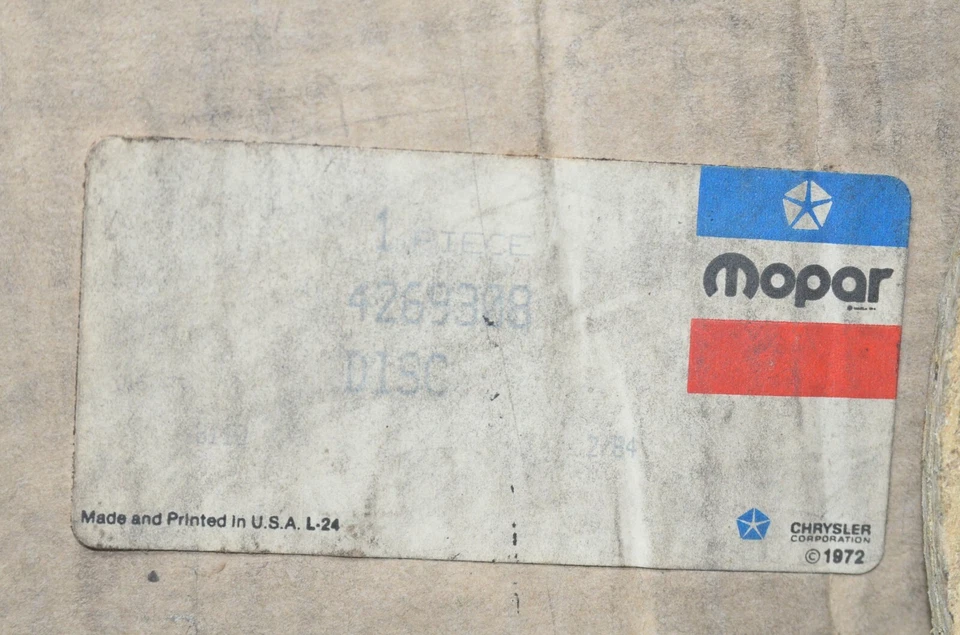 Placa de disco de fricción embrague láser Chrysler Mopar 1985 OEM 1990-95 Voyager II NUEVO DE STOCK Foto 2 de 4