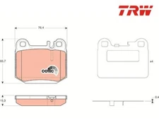 Brake pad set, disc brake COTEC TRW GDB1457