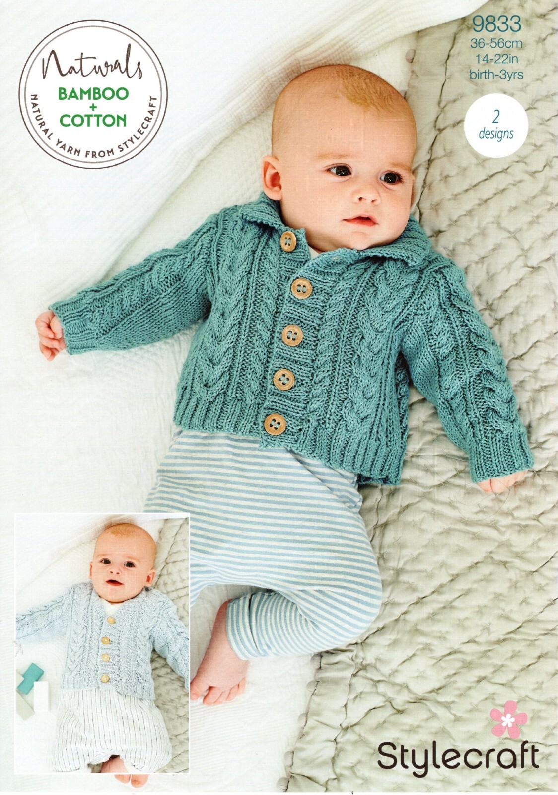 Stylecraft Baby DK Knitting Pattern - 9833 Jacket & Cardigan