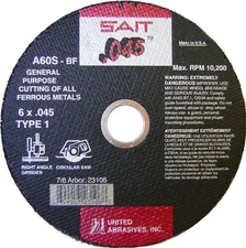 Sait 6" x .045 x 7/8" Cut-Off Wheel Box of 50 23106