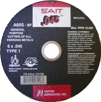 Sait 6'' x .045 x 7/8'' Cut-Off Wheel Box of 50 23106