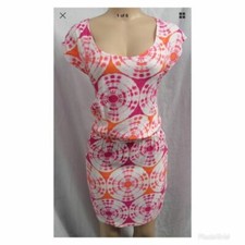 BANANA REPUBLIC MULTICOLOR TIE-DYE PRINT COVER UP BLOUSON BOHO DRESS SZ: M NWT