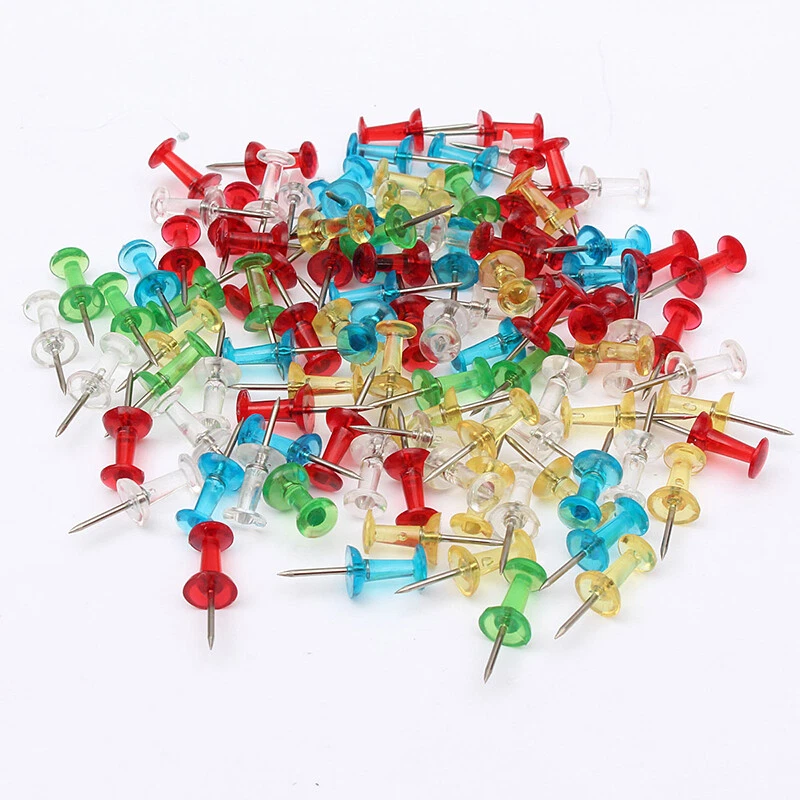 Assorted Making Thumb Tacks Multicolor Plastic Tacks Push Pins Cork Board - Image 2 of 4