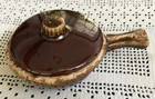 Hull Lidded Ramekin w Handle Brown Drip Oven Proof USA