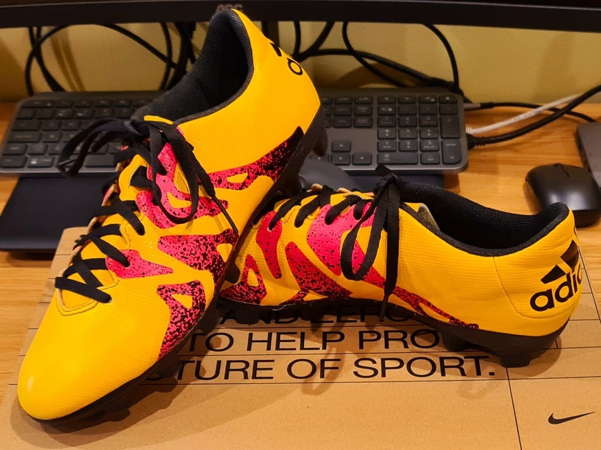 ADIDAS FG BOYS FOOTBALL BOOTS YELLOW PINK UK SIZE UK