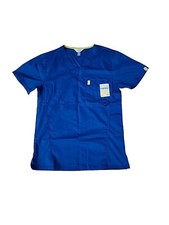Code Happy Scrubs Mens XS Blue Scrub Top W/Nanotex Certainty Plus Antimicrobial