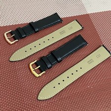 15MM 18MM 20MM LEATHER BAND STRAP FOR CARTIER TANK WATCH BLACK WITH PIN BUCKLE