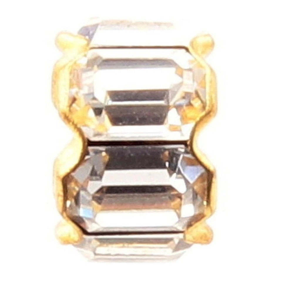 Vintage Checo Oro Metal Octágono Estrás Rondelle Cuentas de Vidrio 12x8mm  Foto 2 de 4