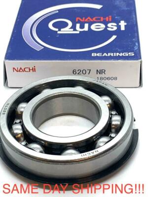 NACHI Japan 6207 NR Ball Bearing, Open Type, No Seals + Snap Ring