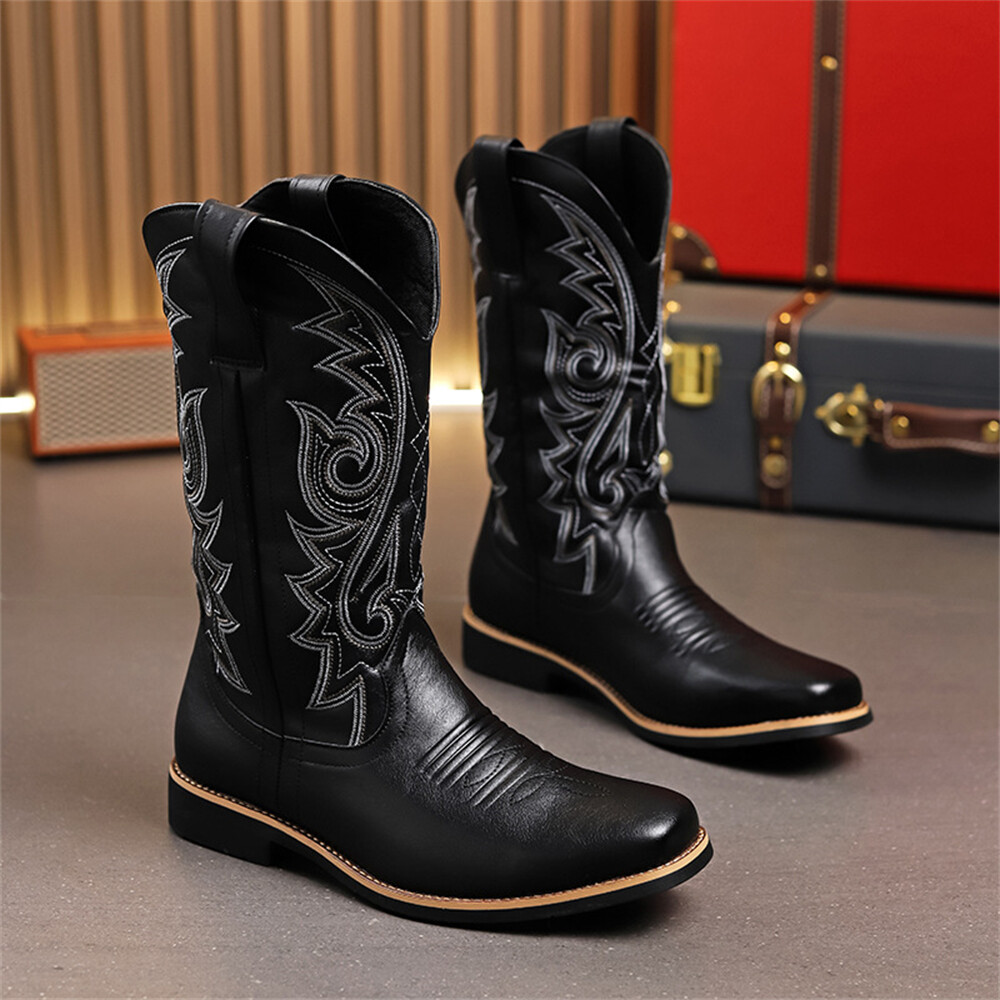 Glamorous - Stivali Western Al Ginocchio Con Tacco Neri - Foto 2