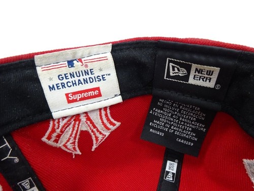 Supreme New York Yankees Kanji New Era Fitted Cap Size 7 5/8 Color Red - Picture 8 of 9