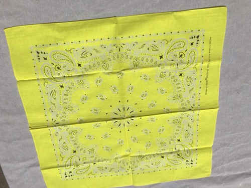 Vtg Blue Yellow Floral Bandana Scarf Cotton USA 21" x 20” Lot 2 Western Retro - Picture 4 of 11
