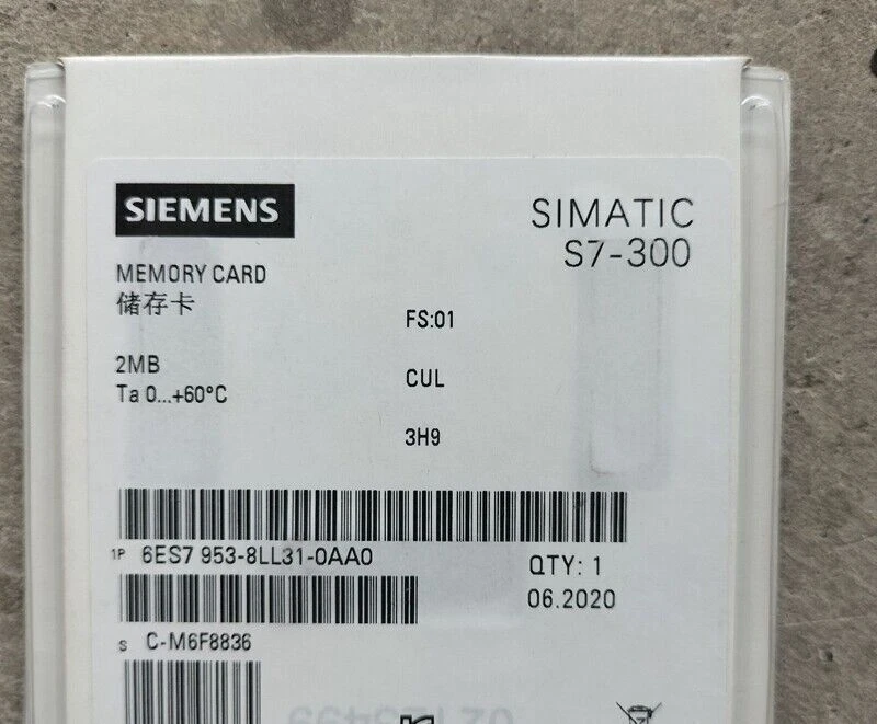 6ES7953-8LL31-0AA0 1 STÜCK NEUE SIEMENS Speicherkarte SIMATIC 6ES7953-8LL31-0AA0 - Bild 1 von 1