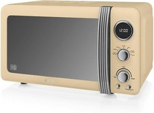 Image of Swan SM22030CN Retro Digital 20L Microwave 800W Freestanding Countertop - Cream