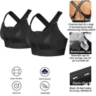 Women Sports Bra Adjustable Strap High Support Medium Impact Zipper Front Padded