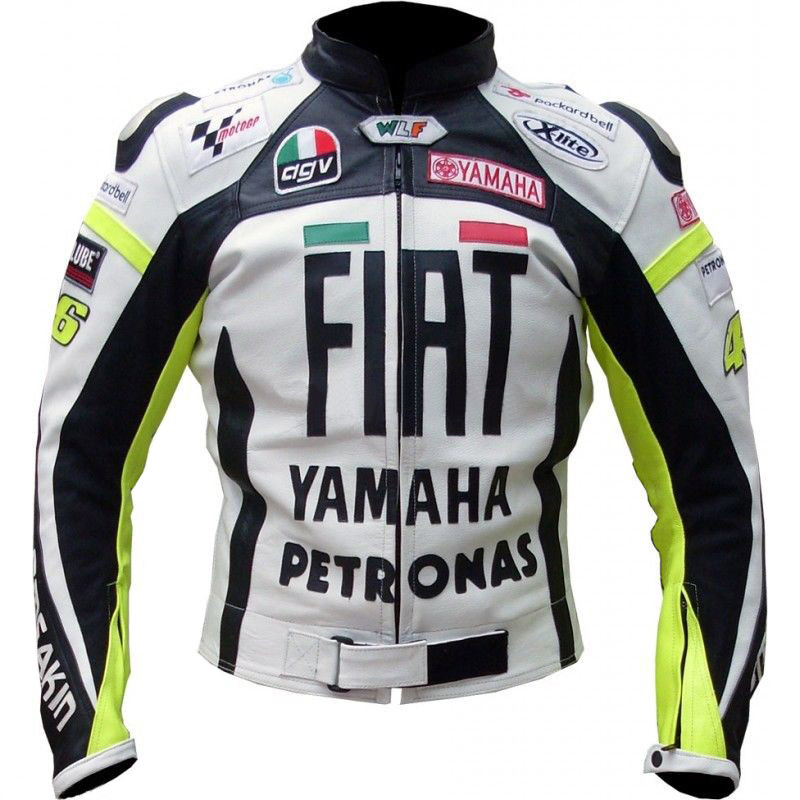 Veste de moto en cuir de course Yamaha EU-52 pour motard passionné