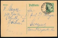 DR entero GS P 204 postal Stuttgart estación 1925