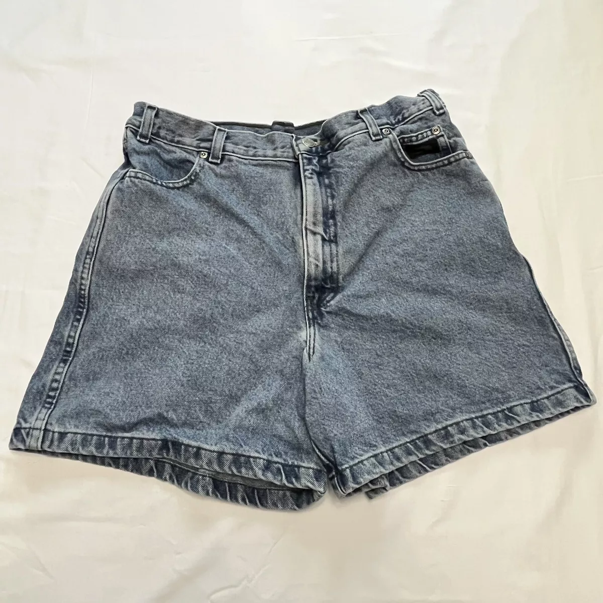 Harley Davidson jean shorts Size 14 high rise logo vtg 100 cotton Excellent