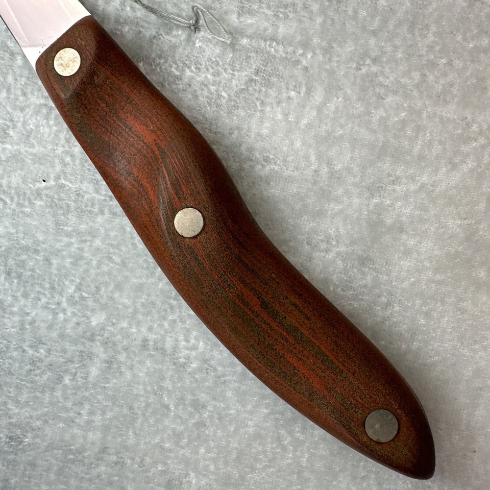 CUTCO Carver Carving Knife 23 Wooden Brown Orange Swirl Handle 9” eBay
