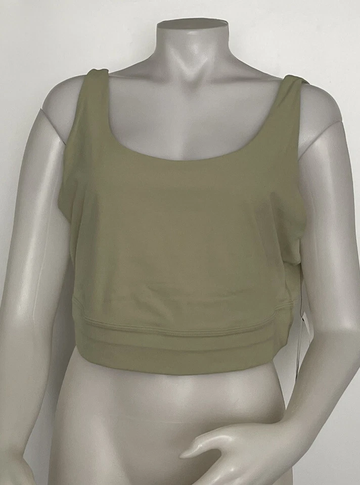 女式 2X 码 Infinalon Crop Top Nike YOGA Celadon/Olive Aura CZ3286-369 — 第 3/4 张图片