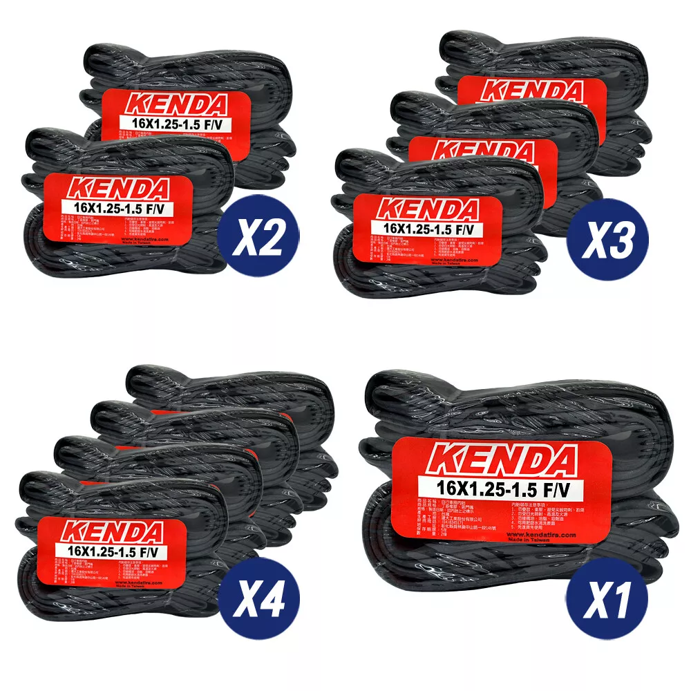 KENDA 16 x 1.25 1.5 F V Presta Valve Bicycle Inner Tube