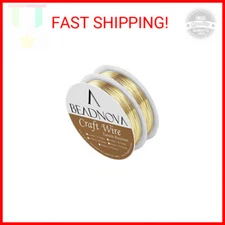 BEADNOVA Bare Copper Wire Tarnish Resistant Jewelry Making Wire (Gold Plated, 22